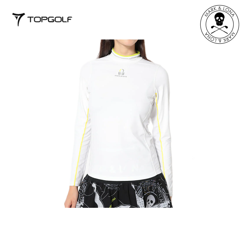 MARK&LONA HEC Dual Collar Performance Mock Women White