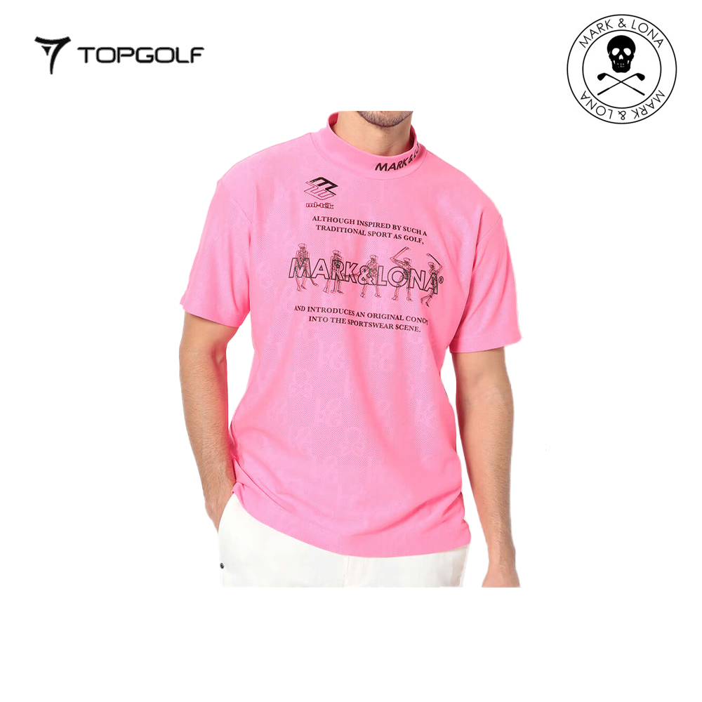 MARK&LONA Motion Skull Mock Neck Men Pink