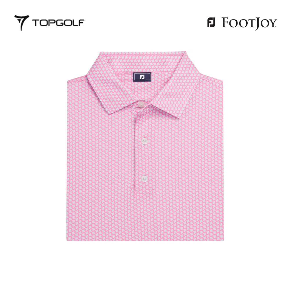 FOOTJOY POLO 32569 FS HOUNDSTOOTH GEO LSL PINK