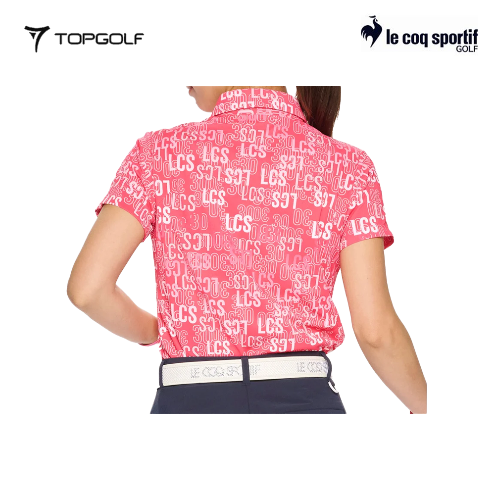 LE COQ POLO WOMEN LG5SHS10L30TH SHORT SLEEVE ALL-OVER RED