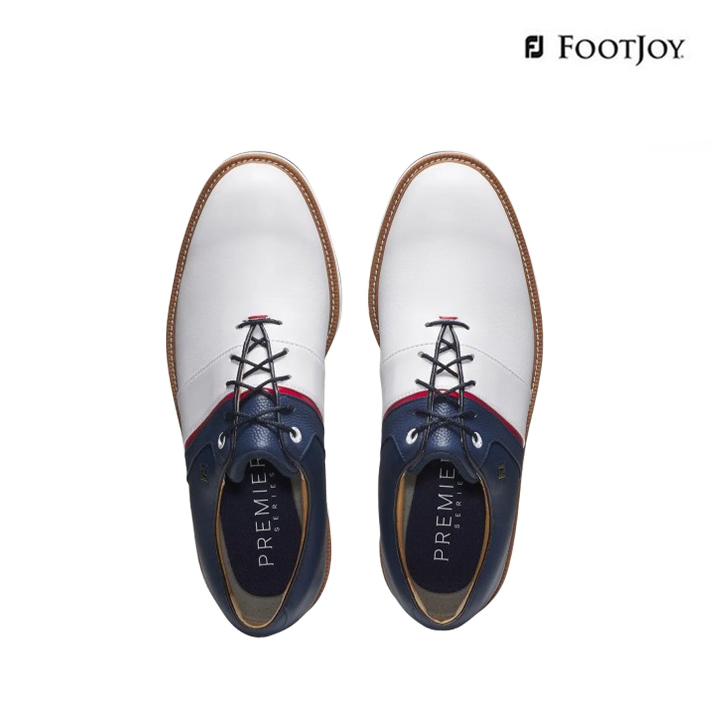 sepatu golf pria Footjoy Shoes M 54552 Le 25 Premiere Wht/Nvy/Nvy