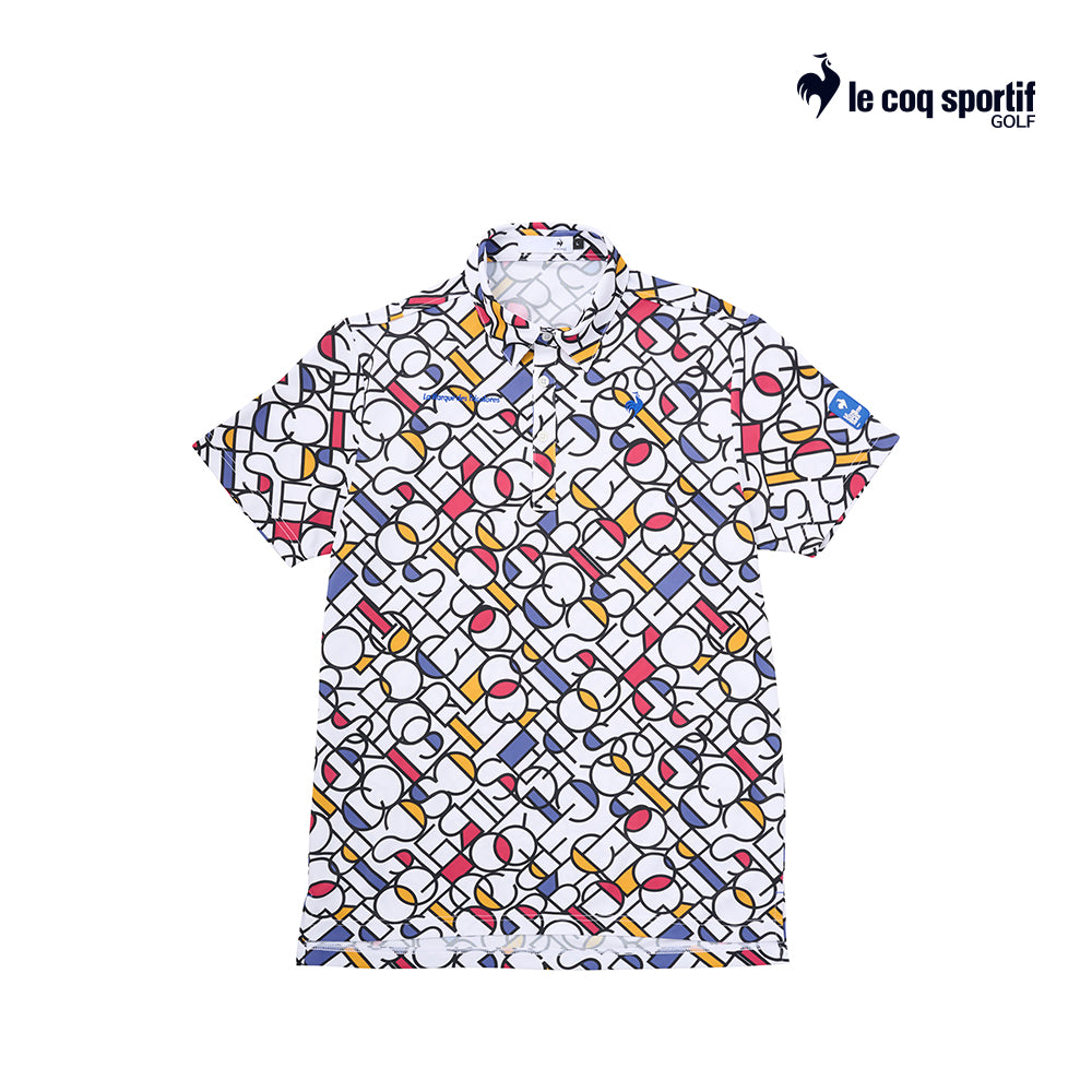 atsan pria golf Le Coq Polo M Lg5Shs03M Mondrian Logo Short Sleeve Wh00 25Ss