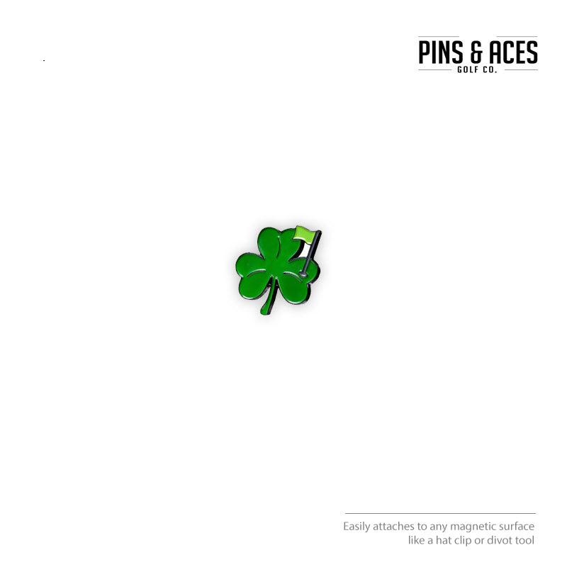 BALL MARKER PINS & ACES SHAMROCK