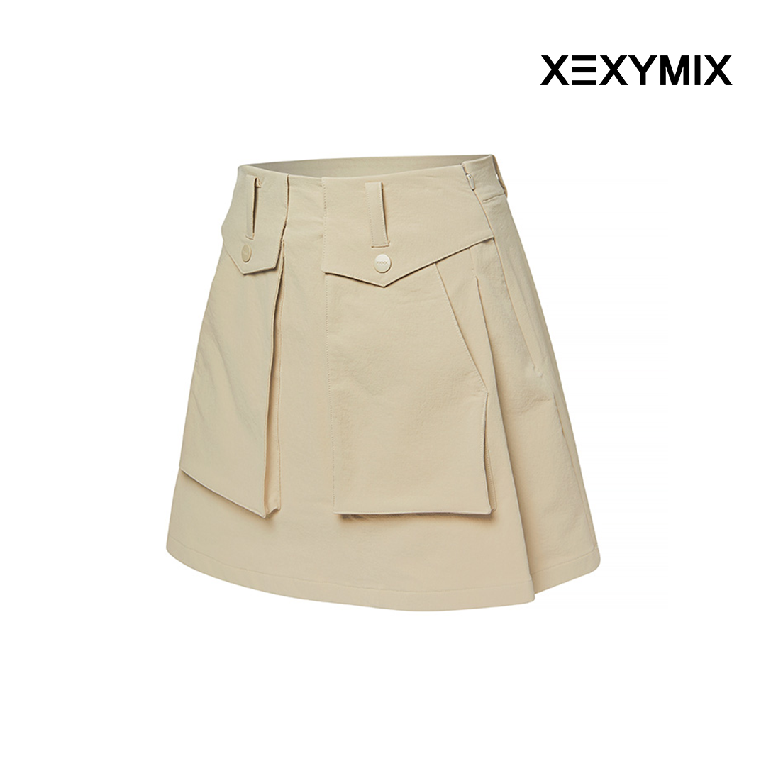 XEXYMIX BIG POCKET A LINE SKIRT XGFSK02J1 BEIGE