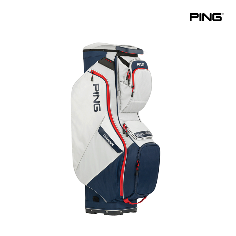 CADDIE BAG PING TRAVERSE 214 PLATINUM/NAVY/RED