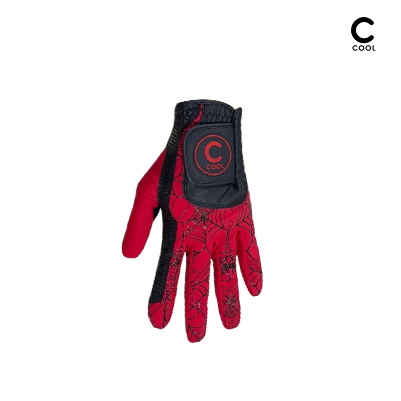 GLOVE COOL SPIDER LADIES LH BLACK/RED #XS