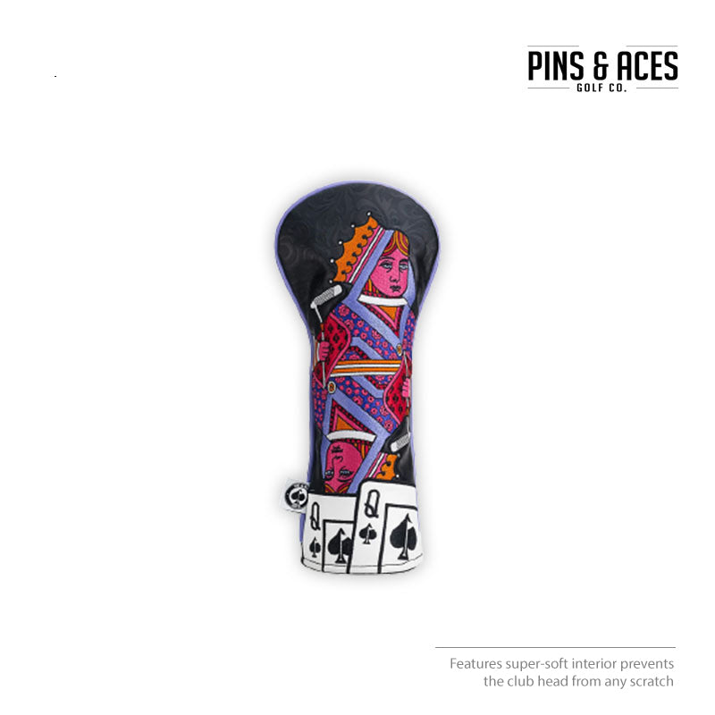FAIRWAY HEAD COVER PINS & ACES QUEEN OF SPADE