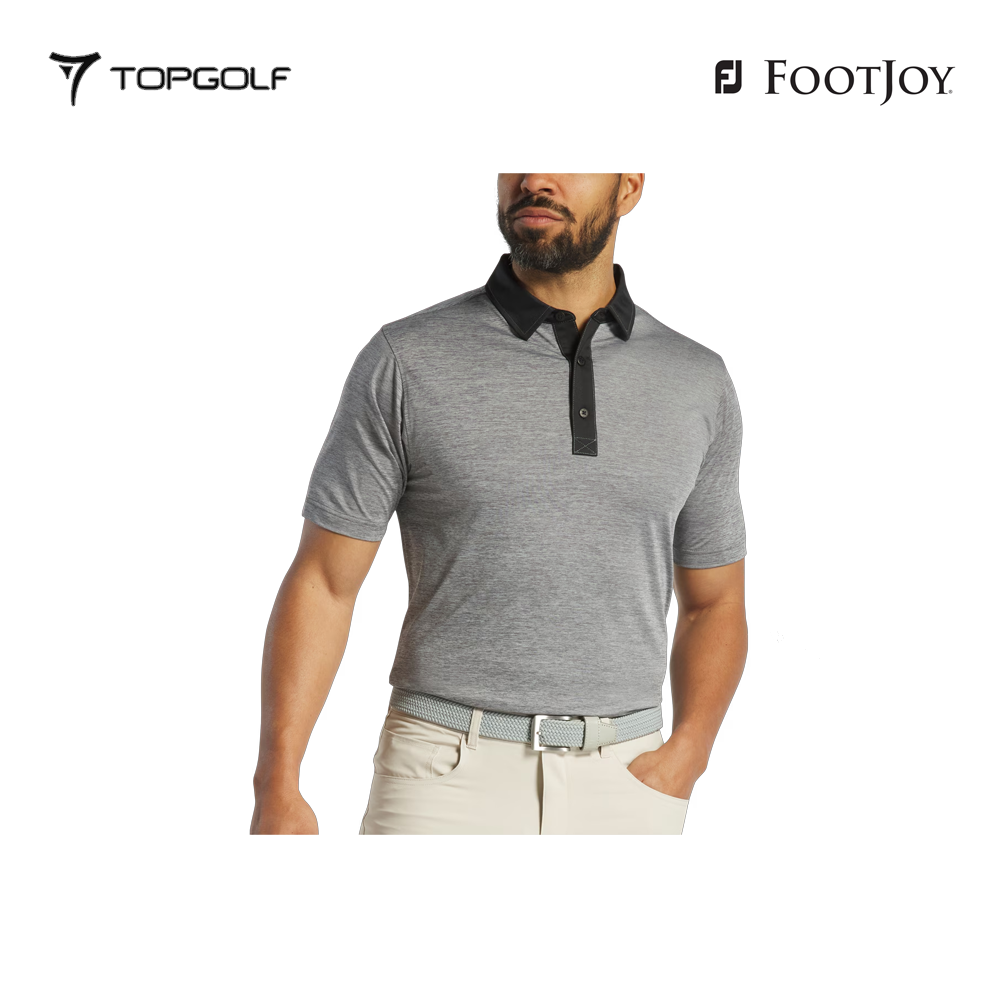 FOOTJOY POLO M 31392 EW HEATHER LISLE CHARCOAL