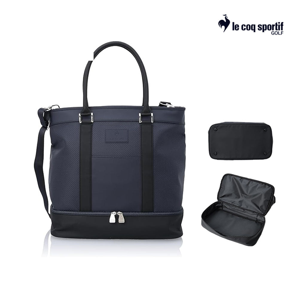 Le Coq Boston Qqbwja02 Double-Layer Tote Type Boston Bag With Shoulder Strap