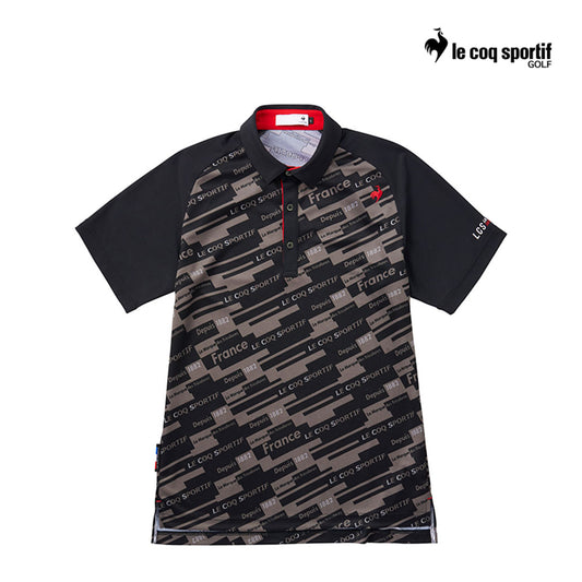 LE COQ POLO M LG4FHS03M ASIA SMU ALL OVER GRAPHIC BK00 24FW