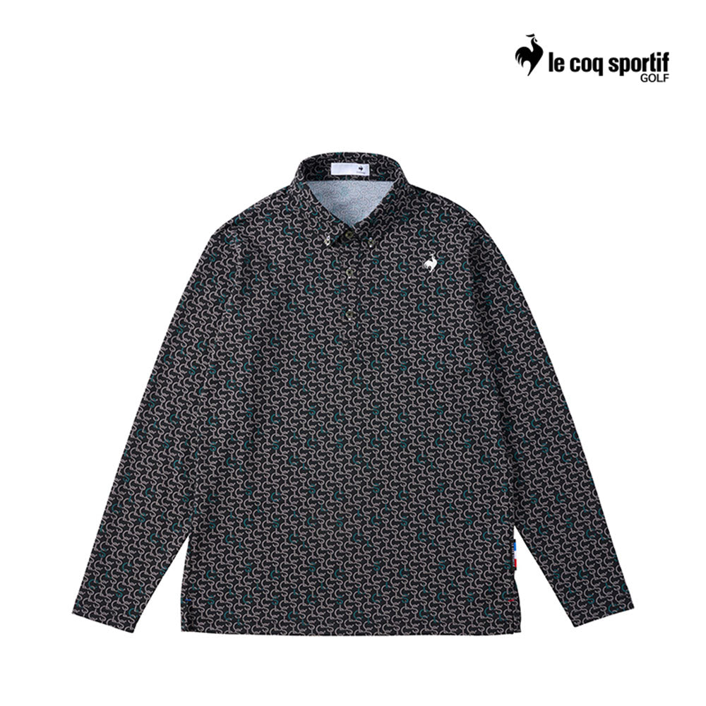 LE COQ POLO M LG4FLS01M LONG SLEEVE MONOGRAM SMALL BK00 24FW