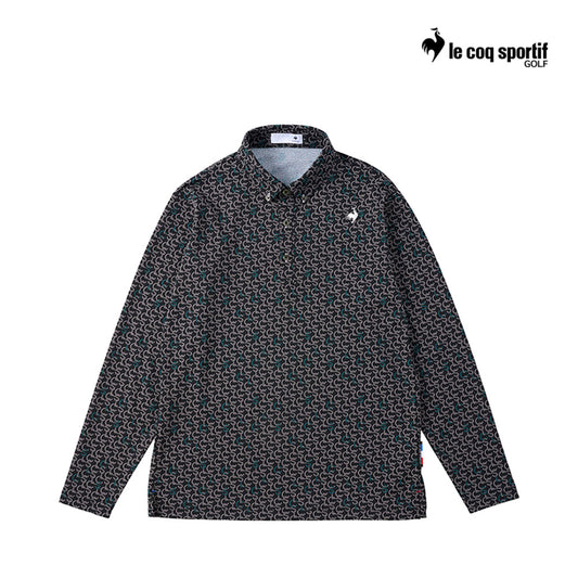 LE COQ POLO M LG4FLS01M LONG SLEEVE MONOGRAM SMALL BK00 24FW