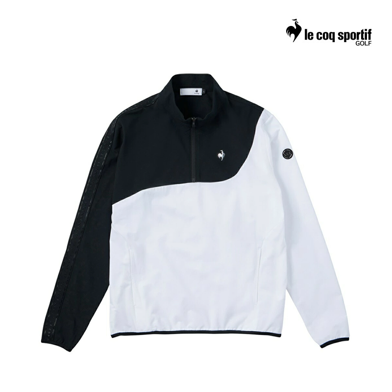 LE COQ POLO QGMXJL61 M ASYMMETRIC HALF ZIP BK TOPGOLF