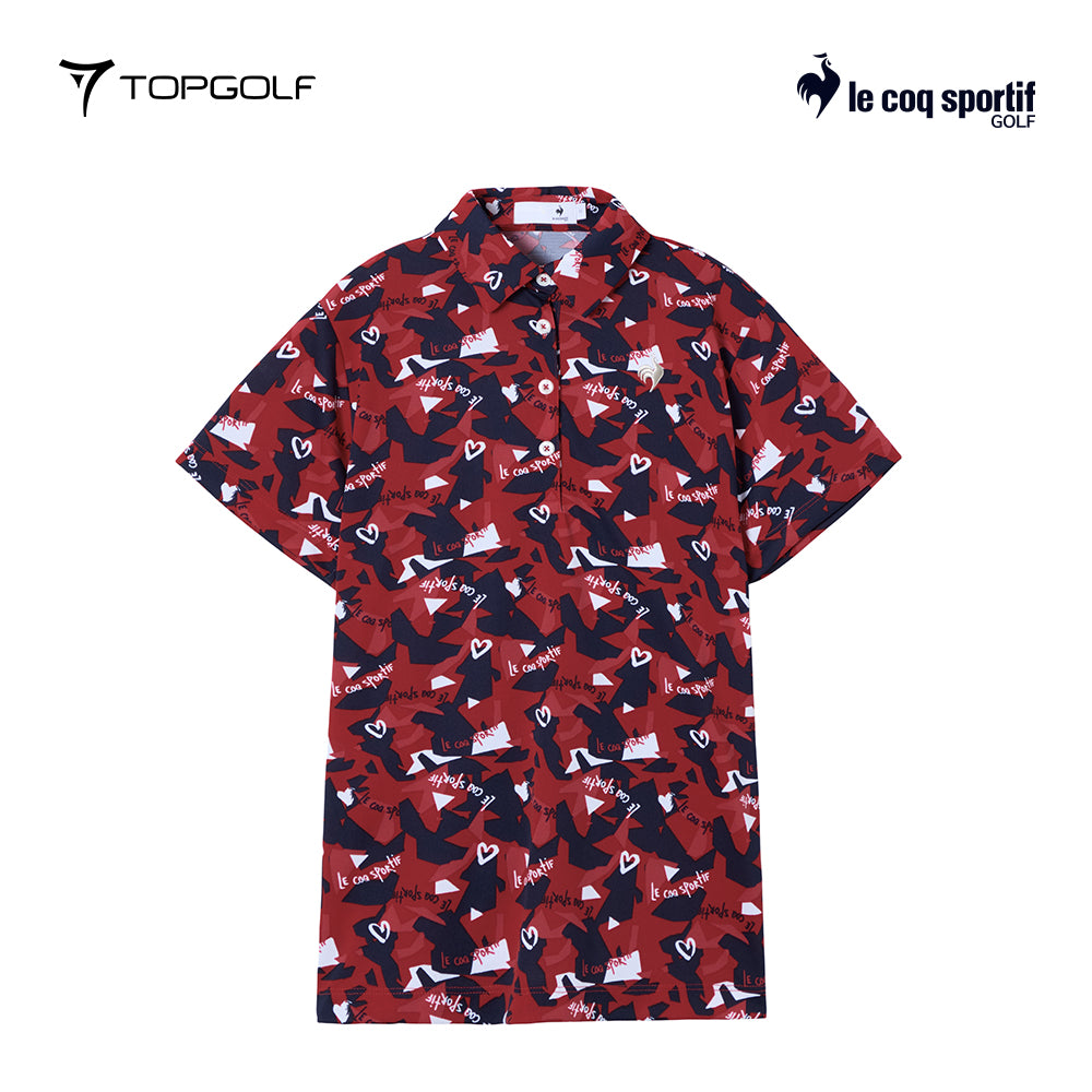 LE COQ POLO W LG5FHS02L ALLOVER DSGN SHORT SLEEVE 25FW