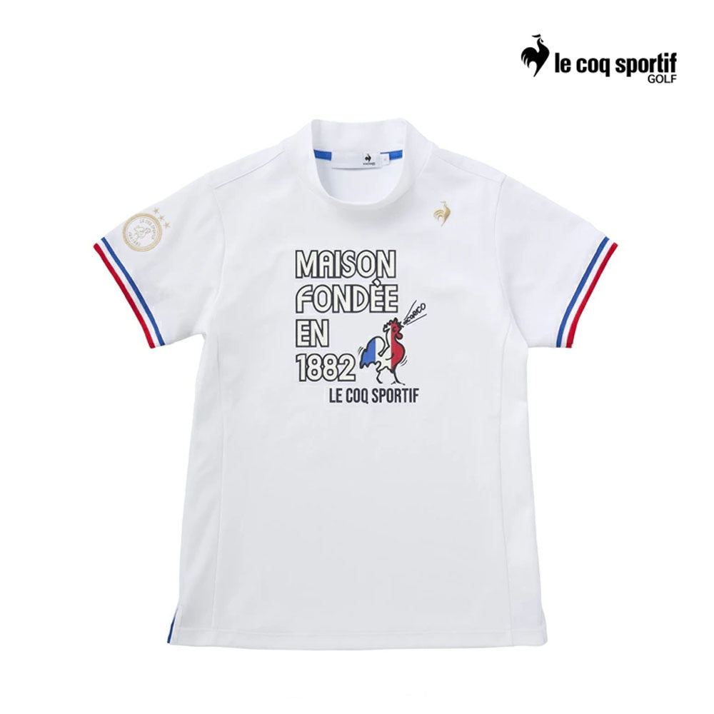 LE COQ POLO W QGWXJA14 ROOSTER ART MOCK NECK WH