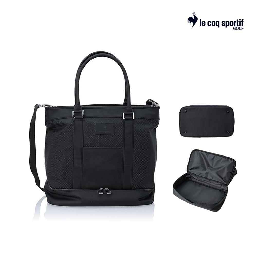 Le Coq Boston Qqbwja02 Double-Layer Tote Type Boston Bag With Shoulder Strap
