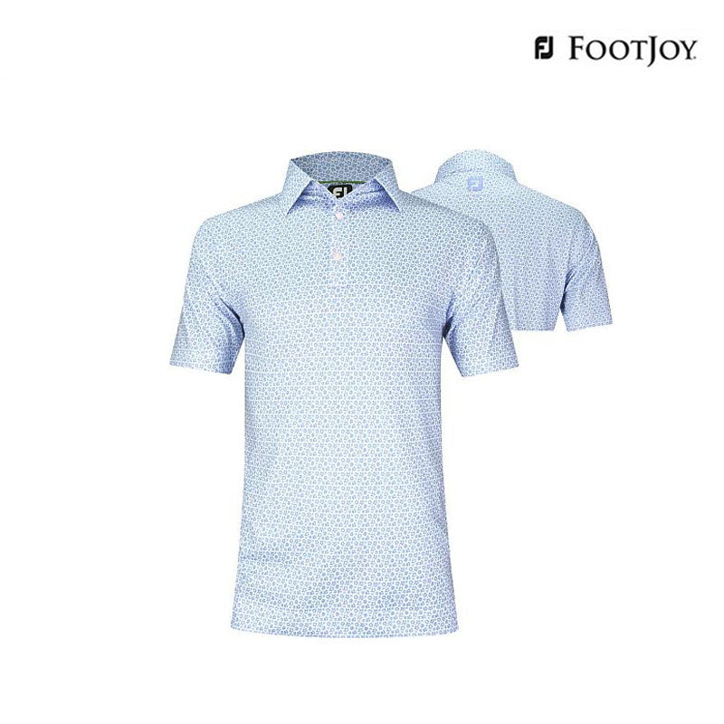 POLO SHIRT FOOTJOY 82055 MAN DF MICRO FLORAL LSL AF BLUVIO