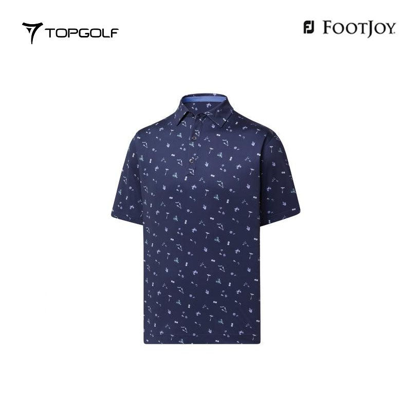POLO SHIRT FOOTJOY 82066 DF CLAM BAKE PRT LSL AF M NAVY