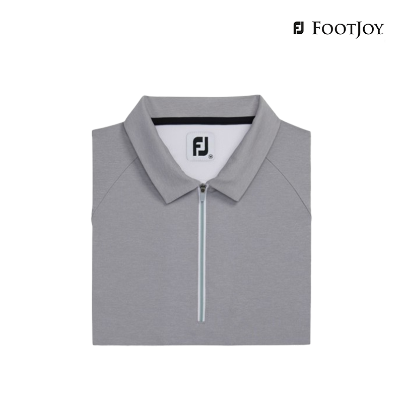 POLO SHIRT FOOTJOY 82110 DF SS QTR ZIP COL BLOC WM GRY