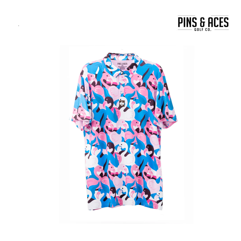 POLO T-SHIRT PINS & ACES ADULT FLAMINGO