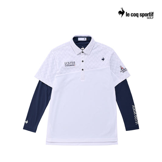 POLO SHIRT LE COQ QGMXJA00W MEN SHORT-SLEEVED SHIRT WITH INNER WH00