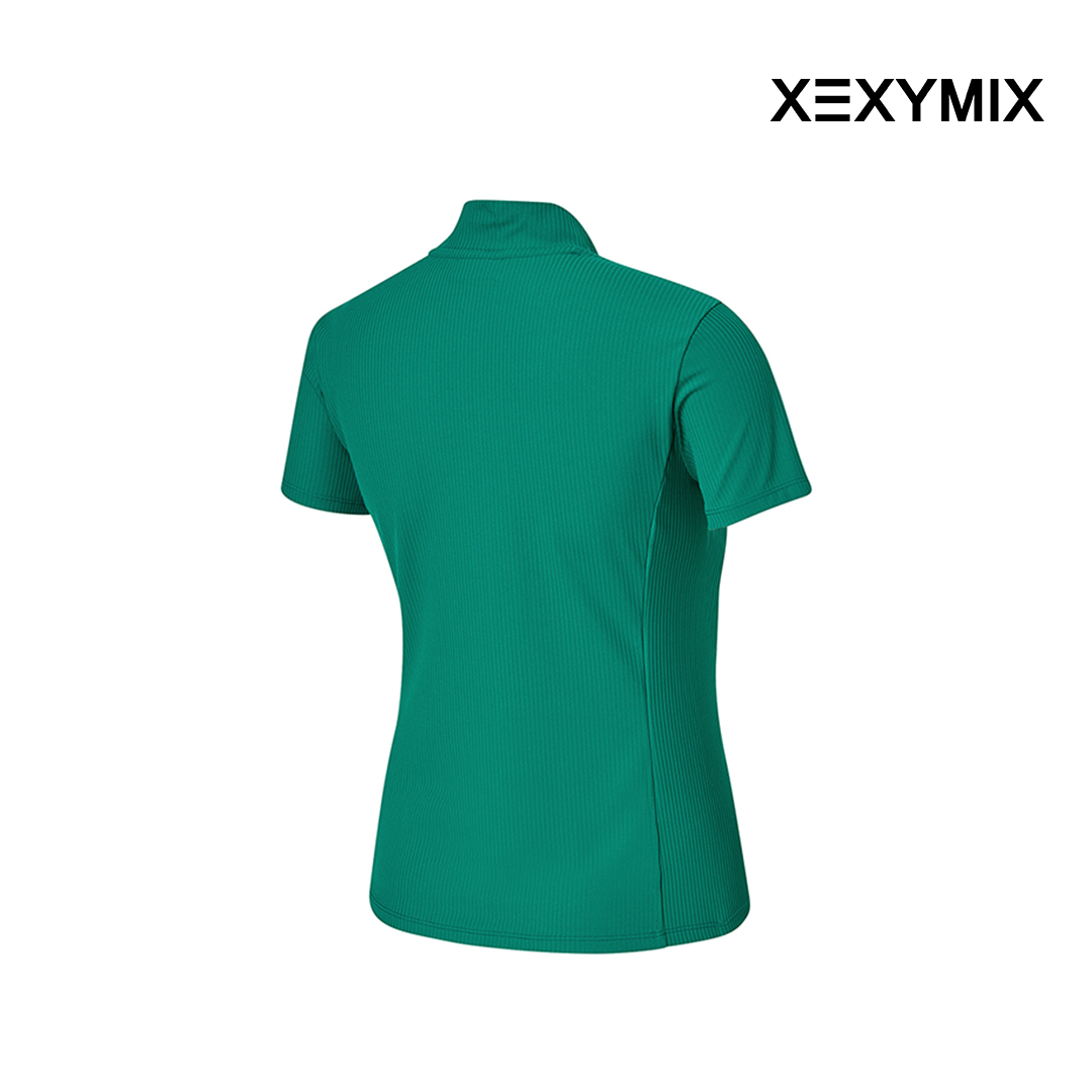 XEXYMIX RIBBED MOCK NECK SLIMFIT SHORT SLEEVE XGFST04J2 GREEN