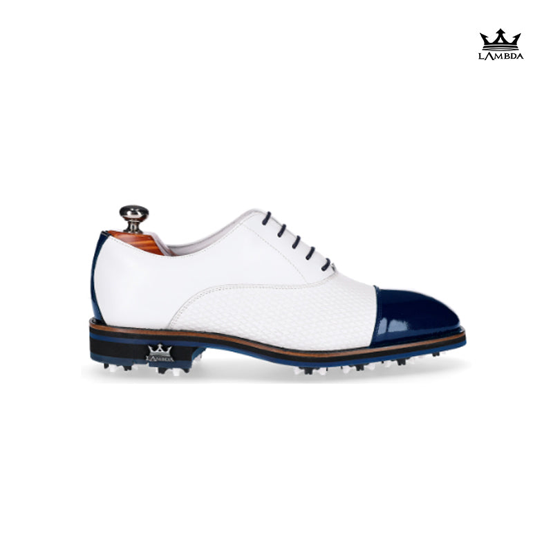 SHOES LAMBDA ROMA BLUE PATENT BLUE ROM-M-3012-WH-BLUE