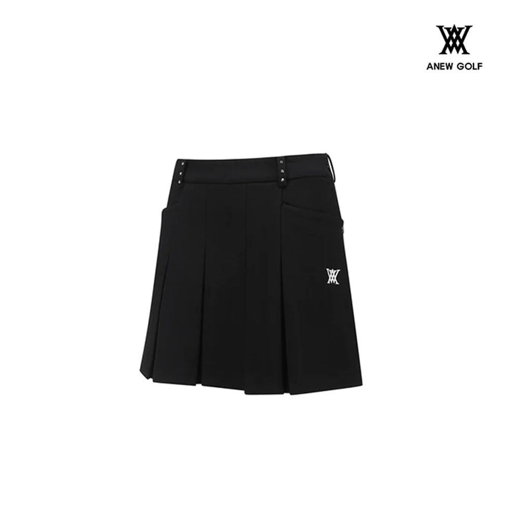 SKIRT ANEW AGDSWSQ03 WOMEN BIGLOGO PLEATS SKIRT_BK
