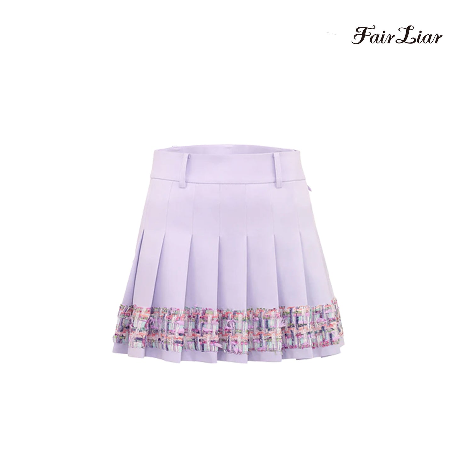 SKIRT FAIRLIAR LAVENDER TWEED PATCH SKIRT FS2SK03F LAVENDER