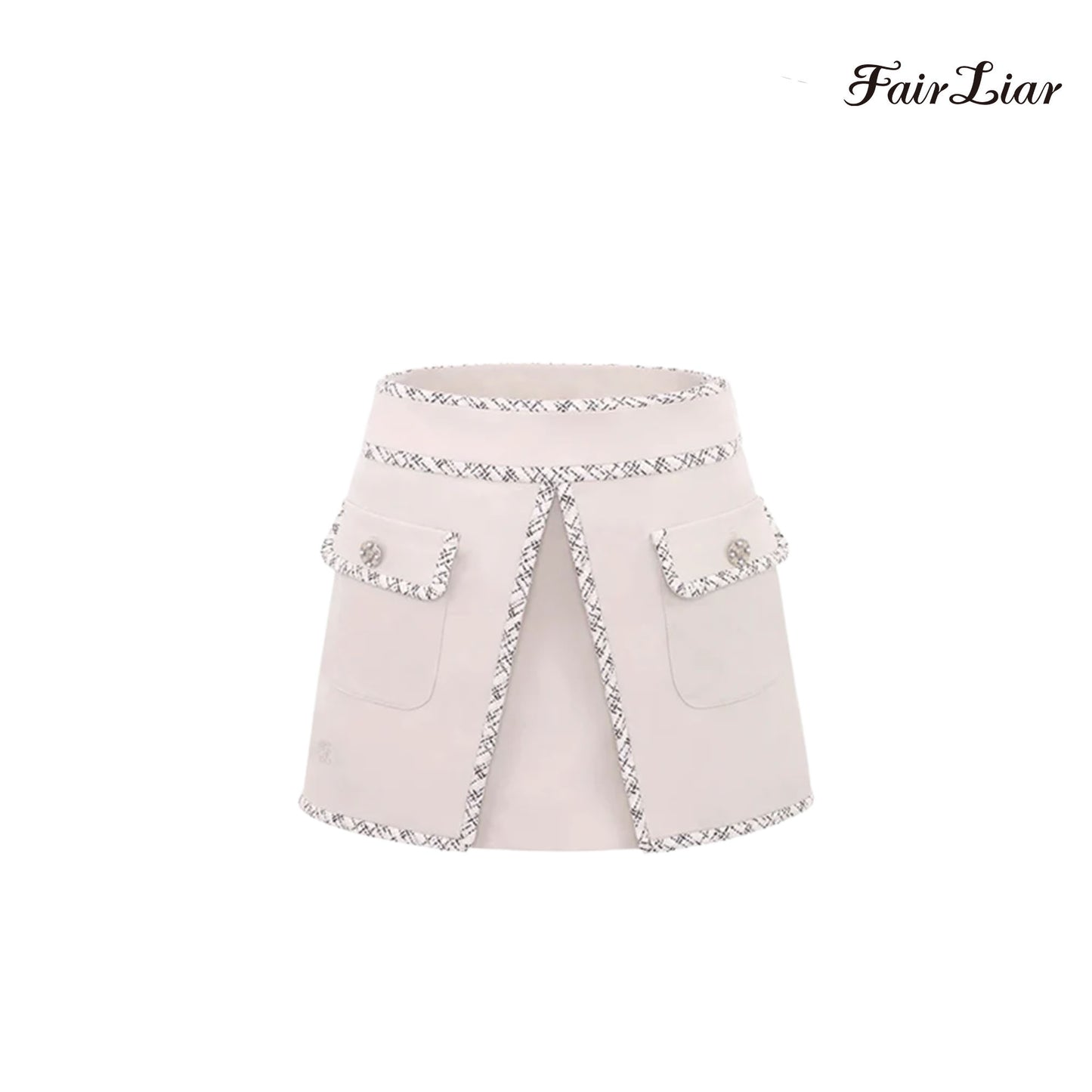 SKIRT FAIRLIAR TWEED TAPE A-LINE SKIRT FS2SK16F BEIGE