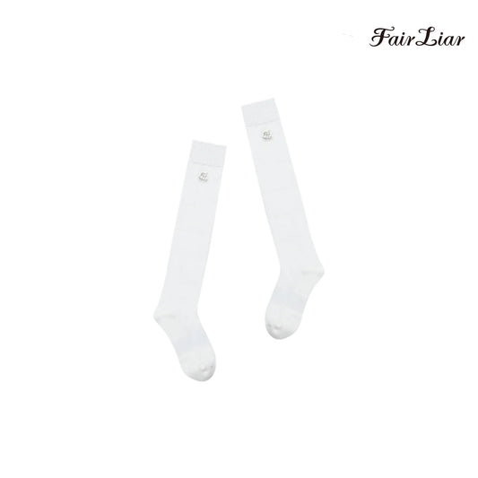SOCKS FAIRLIAR DOT KNEE SOCKS FS2SO07F WHITE FR
