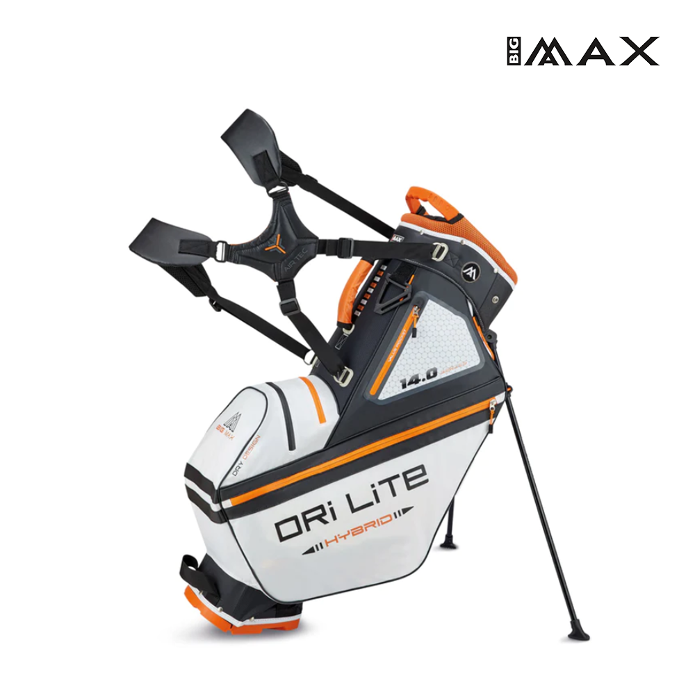 STAND BAG BIG MAX DRI LITE HYBRID TOUR WHITE/BLACK/ORANGE