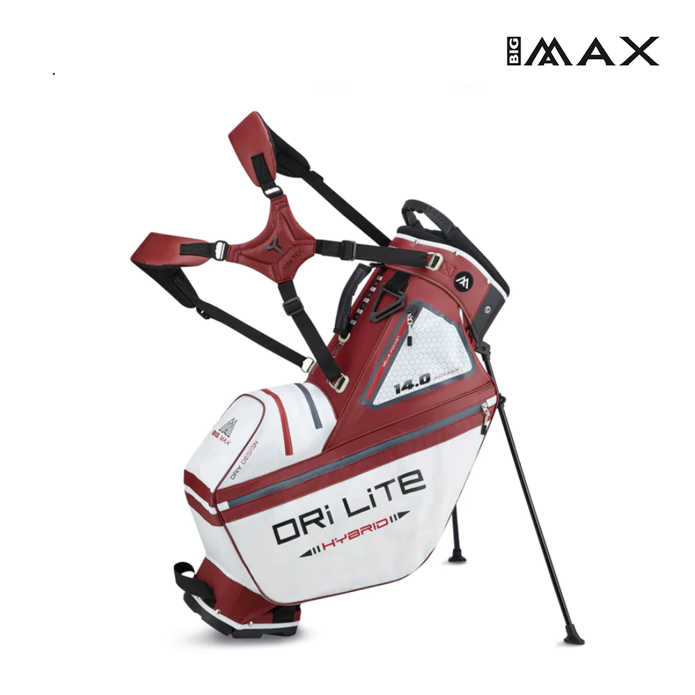 STAND BAG BIG MAX DRI LITE HYBRID TOUR WHITE/MERLOT