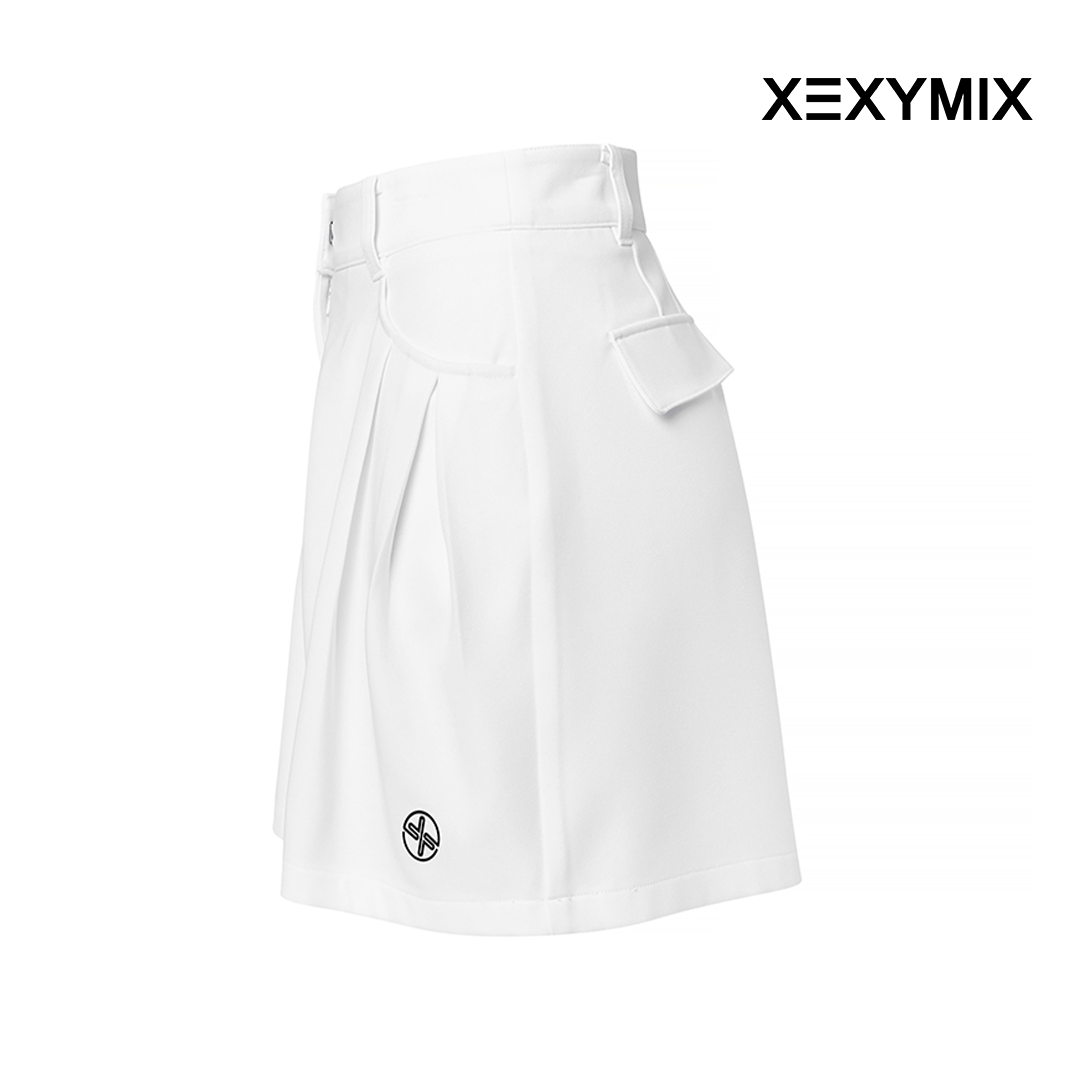 XEXYMIX SOLID FLARE CULLOTE SHORTS XGFSH01J1 WHITE