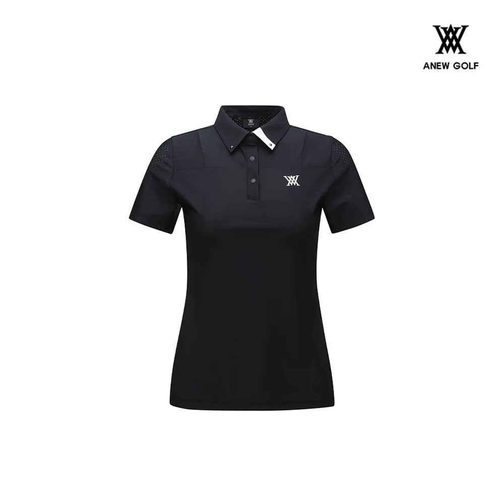 T-shirt ANEW AGDMWTS10 women collar point back ventilation short t-shirt_bk