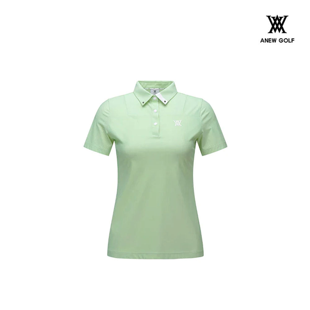 T-shirt ANEW AGDMWTS10 women collar point back ventilation short t-shirt_ln