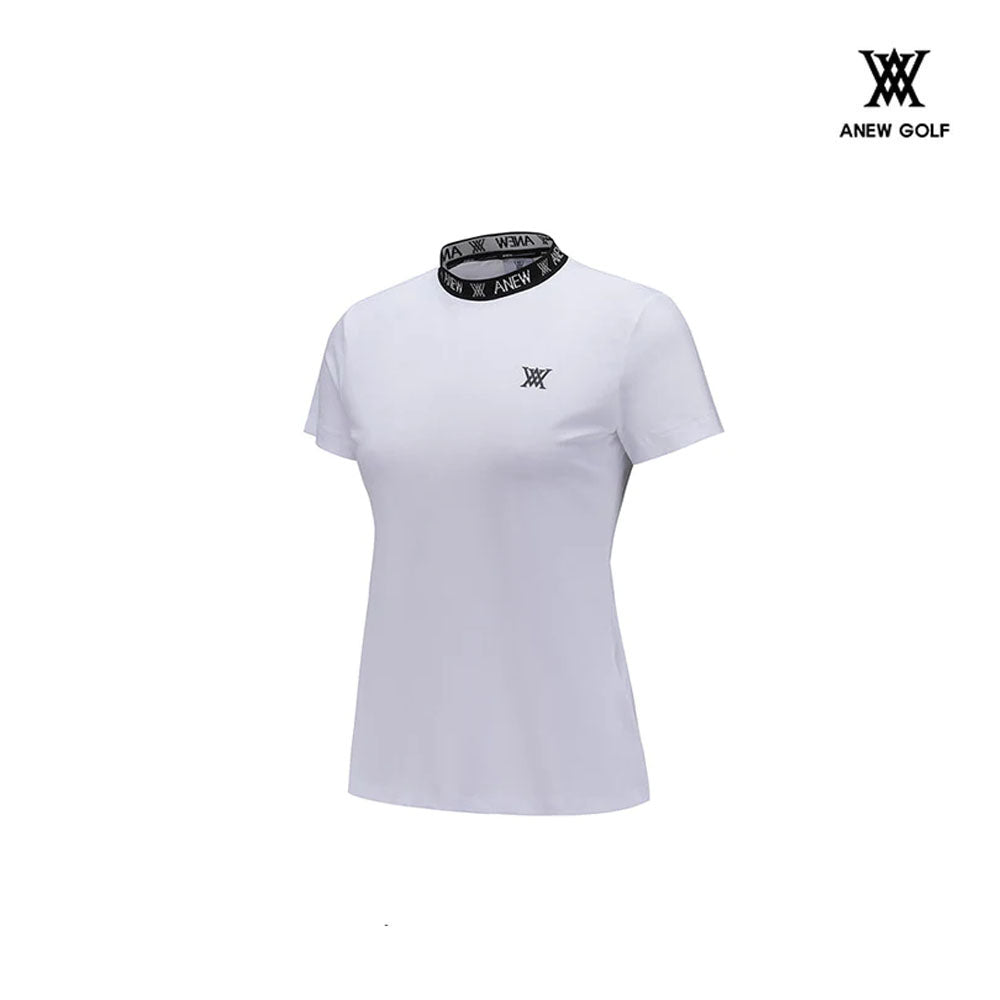 T-shirt ANEW AGDMWTS19 women neck jacquard logo short t-shirt_wh