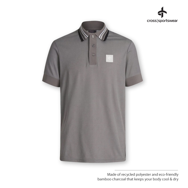 T-SHIRT CROSS M STRIPE POLO 1356411 GREY