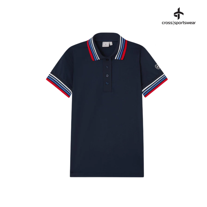 T-SHIRT CROSS W STRIPE POLO 2321521 NAVY