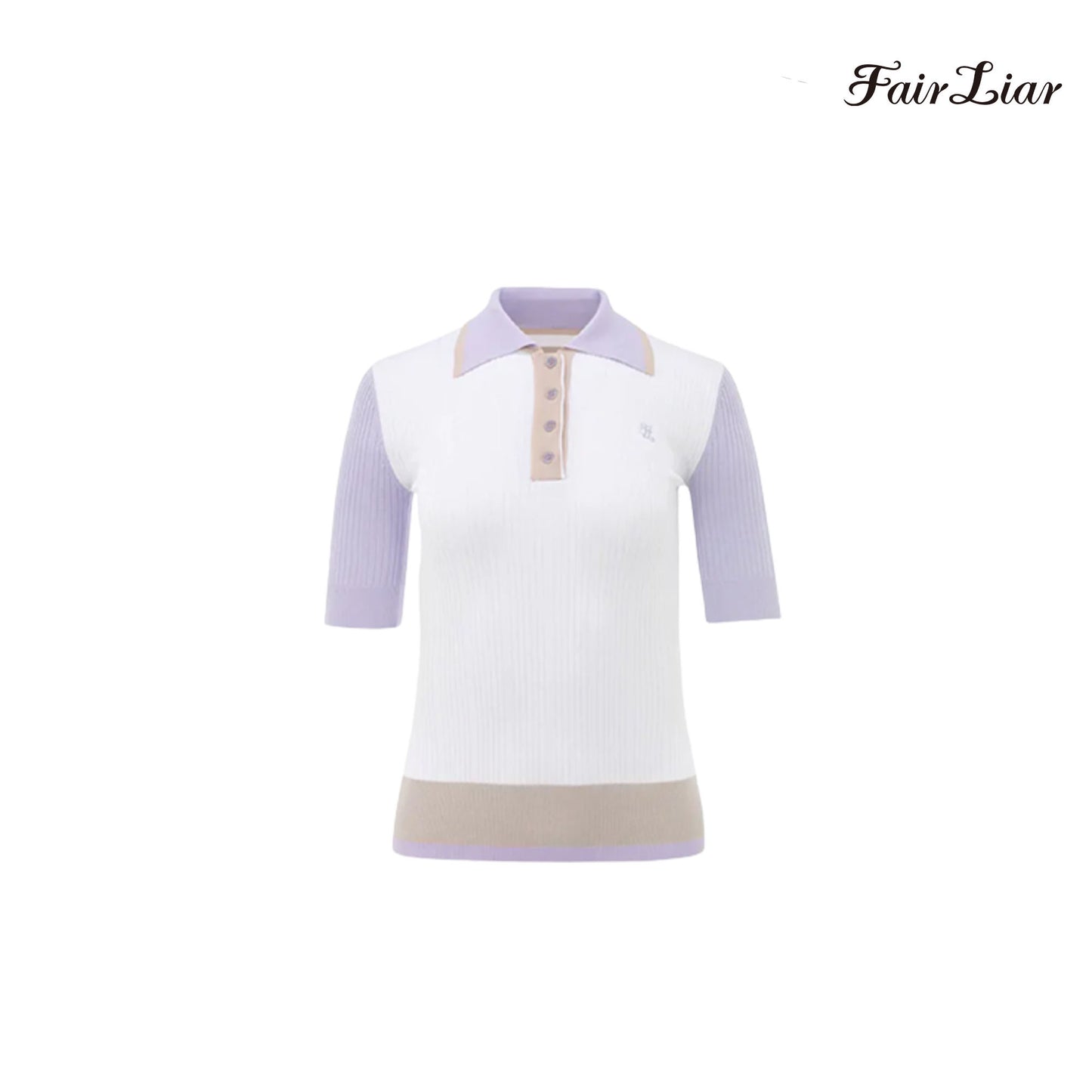 T-SHIRT FAIRLIAR BUTTON-UP KNIT FS2SW05F WHITE