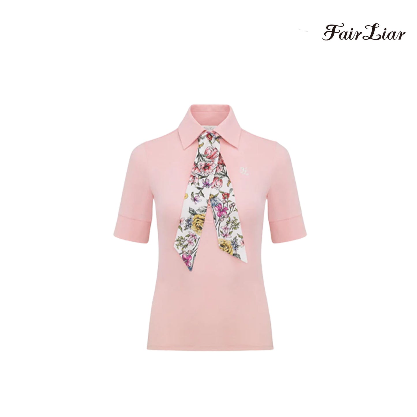T-SHIRT FAIRLIAR FLOWER SCARF SET FS3TS09F PINK