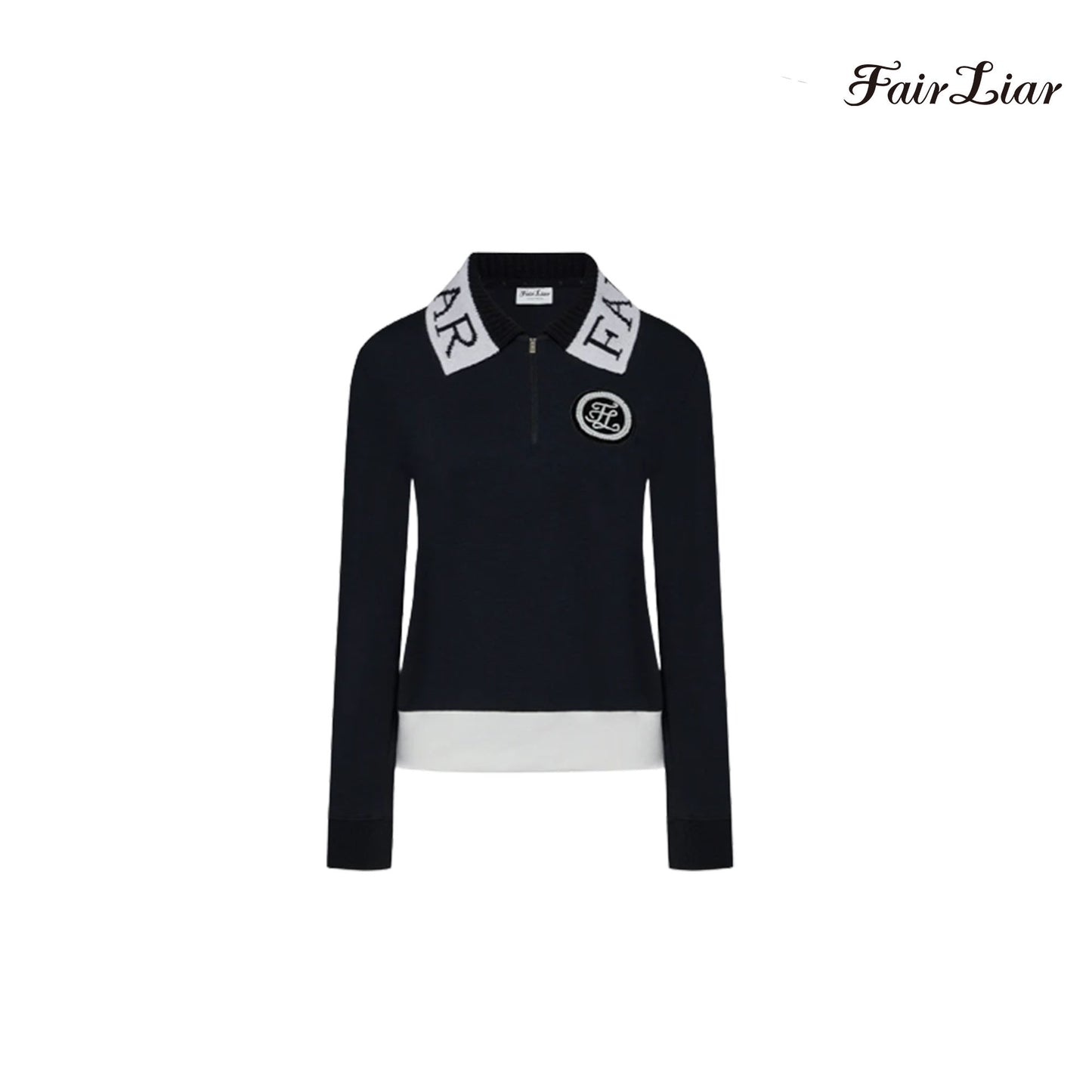 T-SHIRT FAIRLIAR HALF ZIP-UP BLOUSON FS3TS07F BLACK