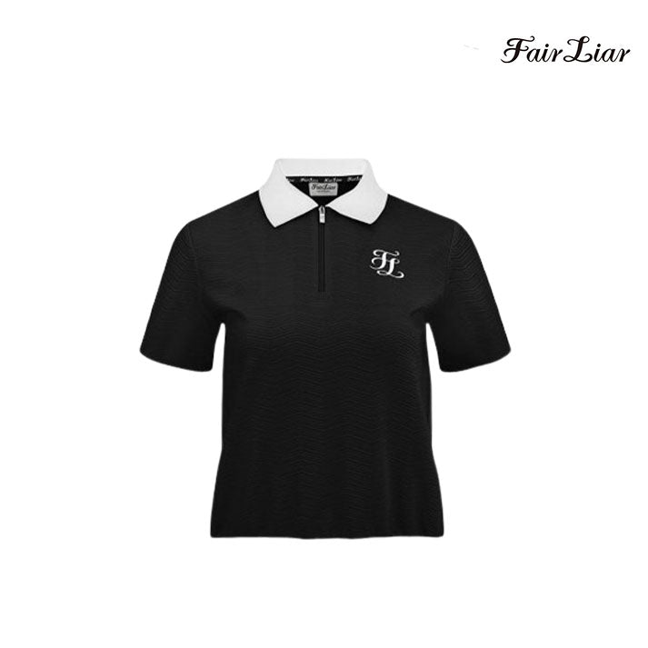 T-SHIRT FAIRLIAR HALF ZIP-UP BLOUSON FS3TS07F BLACK