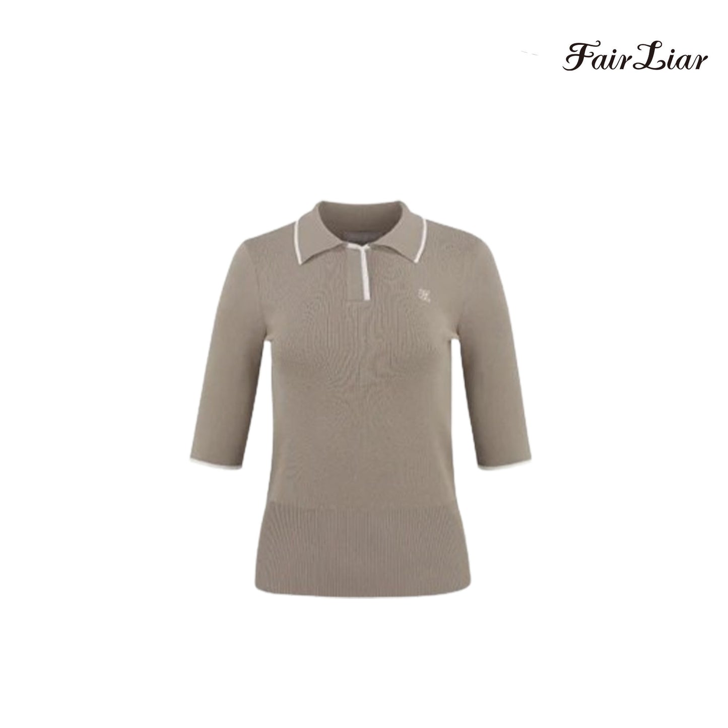 T-SHIRT FAIRLIAR OPEN COLLAR KNIT FS2SW10F BEIGE