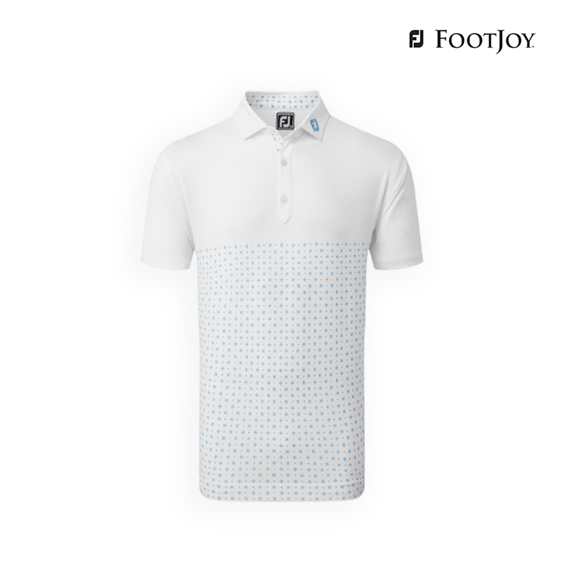 T-SHIRT FOOTJOY DM ENGFOULARD LSL AF 82212 WT/BL/NV