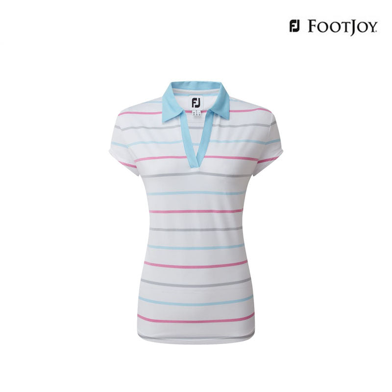 T-SHIRT FOOTJOY DS CAPSLV BDEYE STR WM 82305 WT/BL