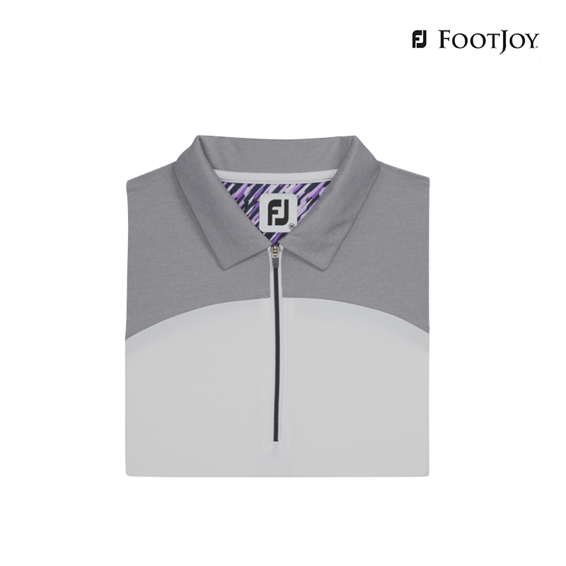 T-SHIRT FOOTJOY DS CAPSLV COL BLOC WM 82309 GY/WT