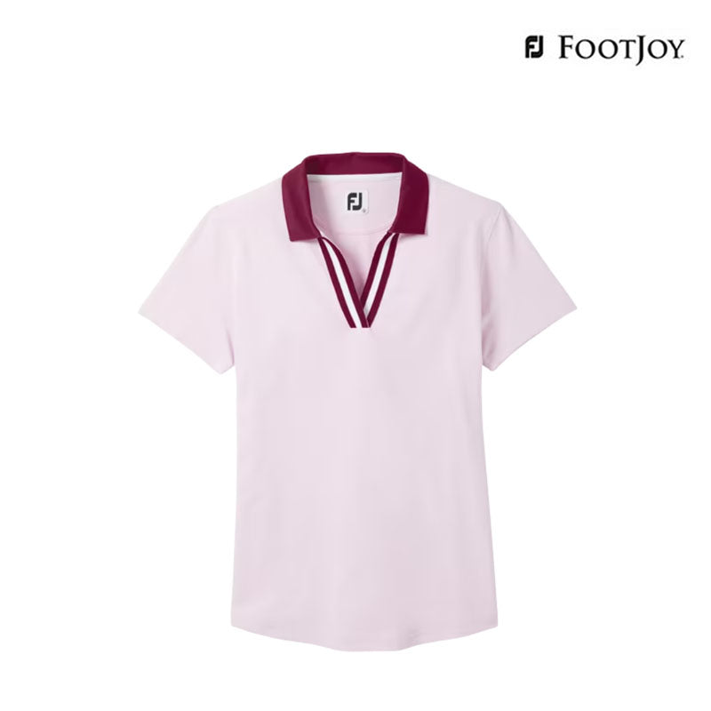 T-SHIRT FOOTJOY WOMEN 87345 CF SS STRP RIBBON TRIM WM PIN