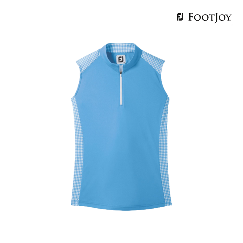 T-SHIRT FOOTJOY WOMEN 87349 CF SS QTRZIP HDSTH TRM WM BLU