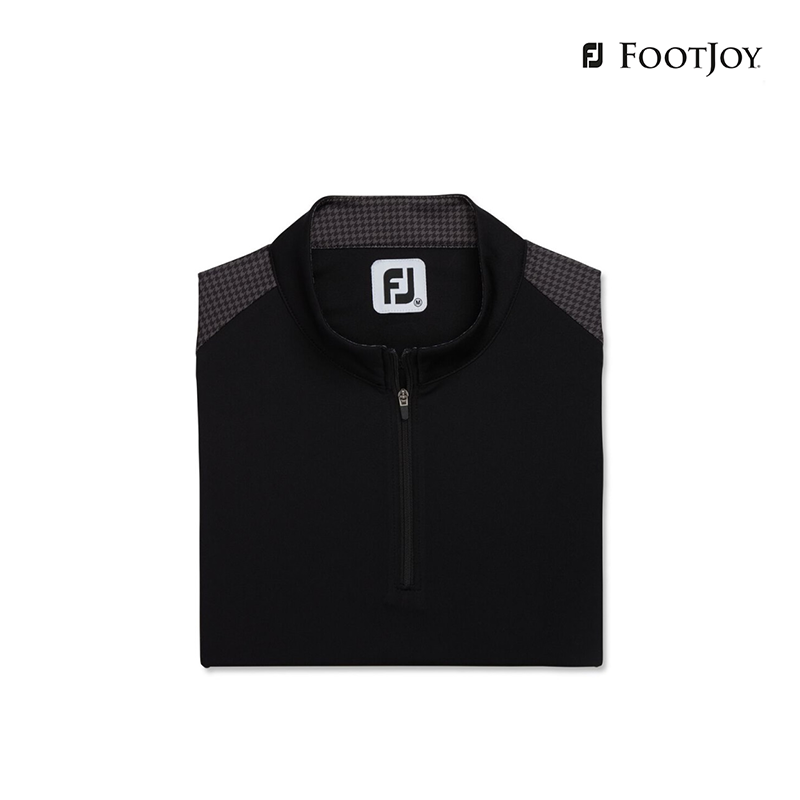 T-SHIRT FOOTJOY WOMEN 87350 CF SS QTRZIP HDSTH TRM WM BLK